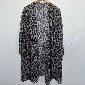 davi dani women's Animal Print cheetah leopard print open mesh swim coverup
